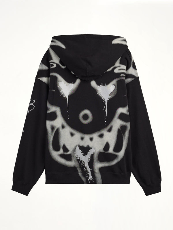 Yaksha Graphic Zip Hoodie in Black