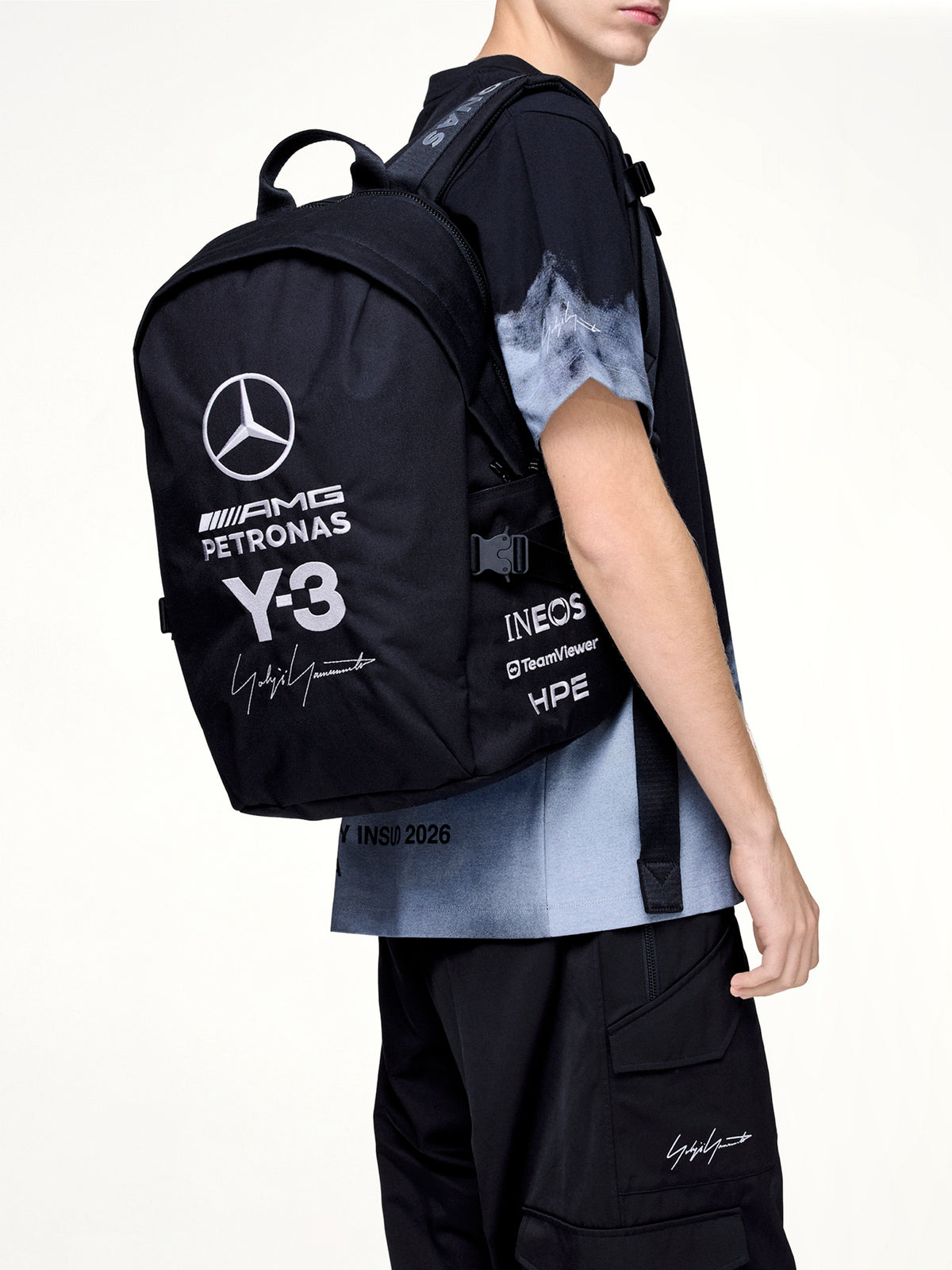 Y-3 x Mercedes Backpack in Black