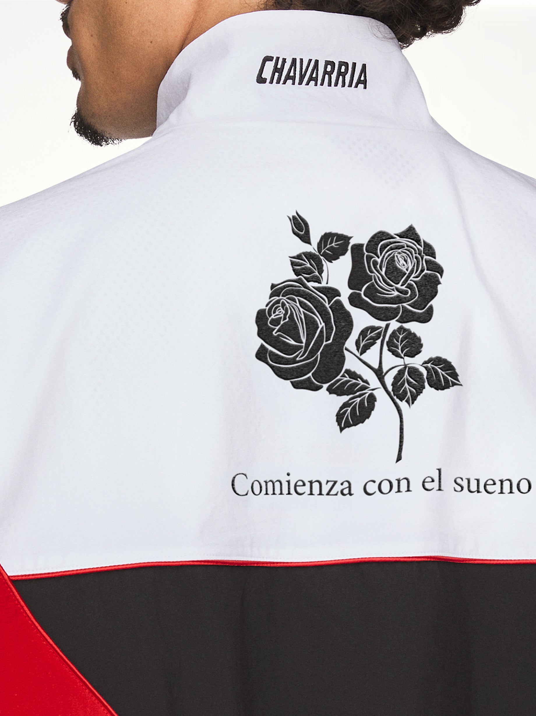 Adidas x Chavarria Oversized Anthem Woven Track Jacket in White/Black