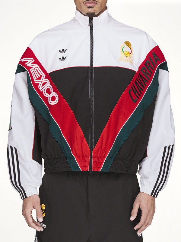 Adidas x Chavarria Oversized Anthem Woven Track Jacket in White/Black