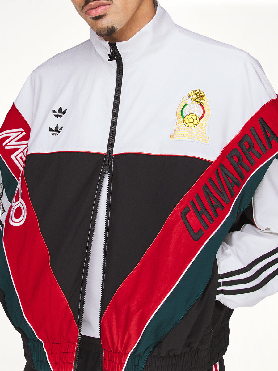 Adidas x Chavarria Oversized Anthem Woven Track Jacket in White/Black