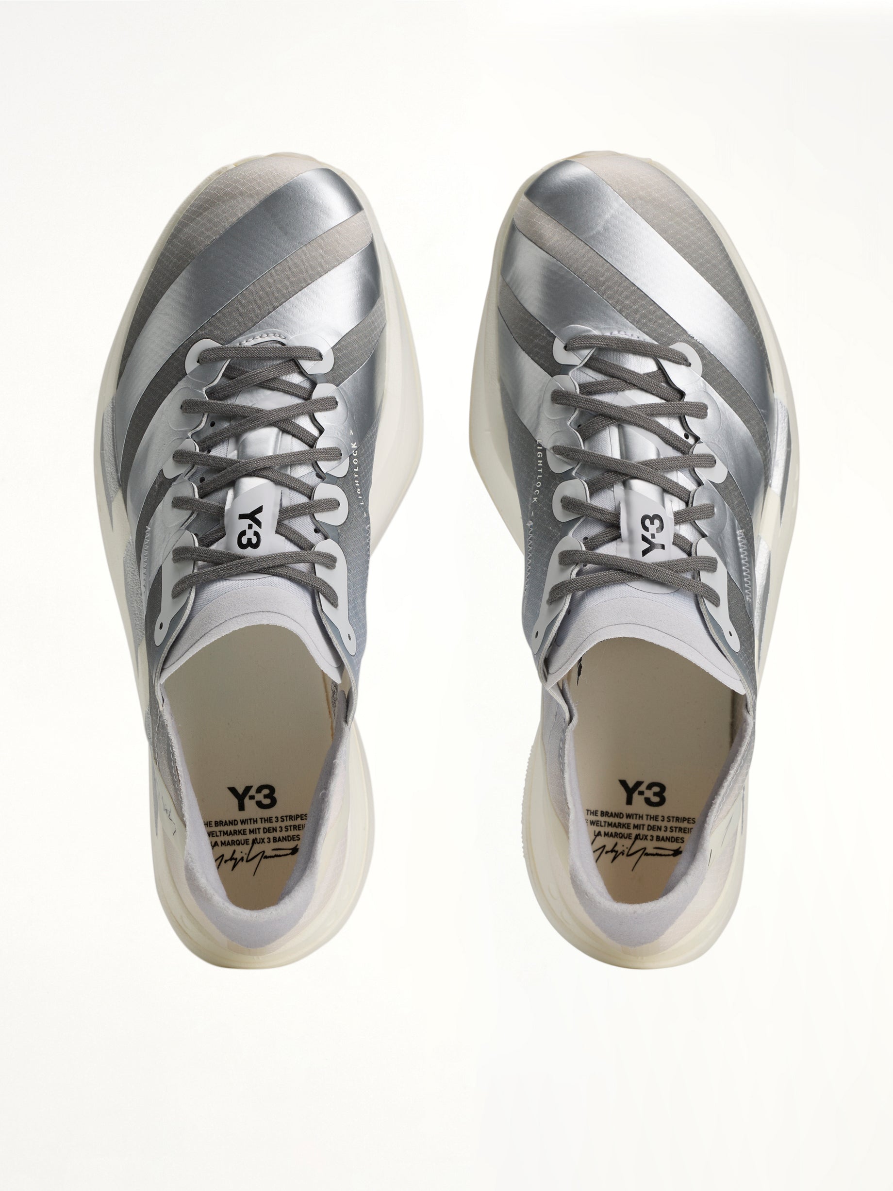 Y-3 Adios Pro 4 Sneaker in Chalk White/Silver