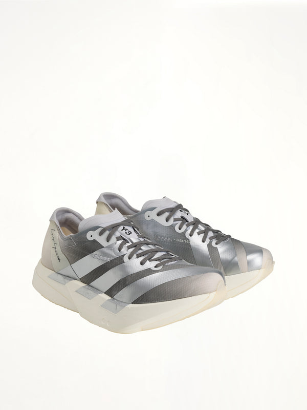 Y-3 Adios Pro 4 Sneaker in Chalk White/Silver