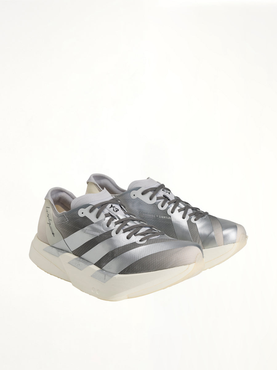 Y-3 Adios Pro 4 Sneaker in Chalk White/Silver