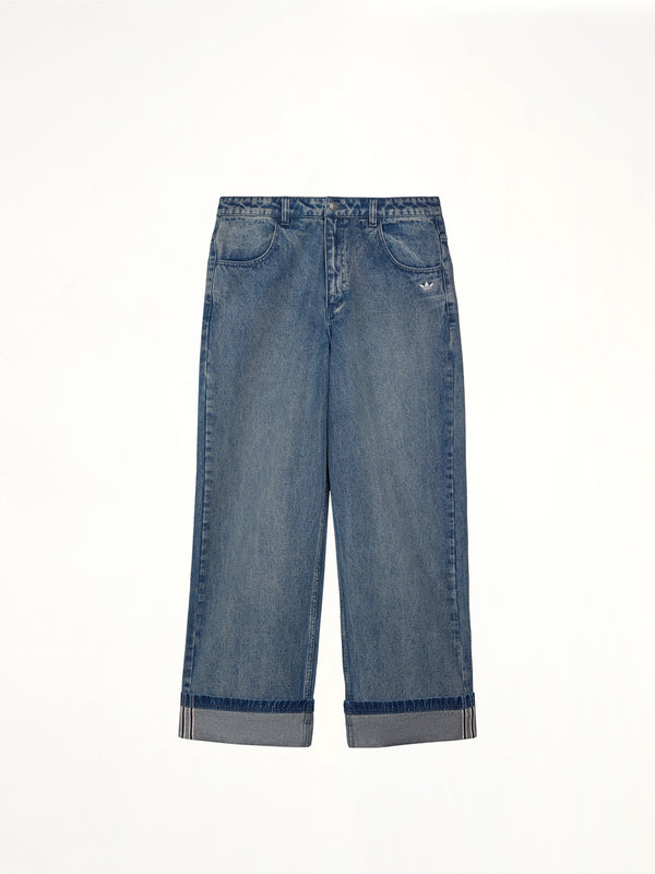 Adidas x SFTM Pants in Medium Blue Denim