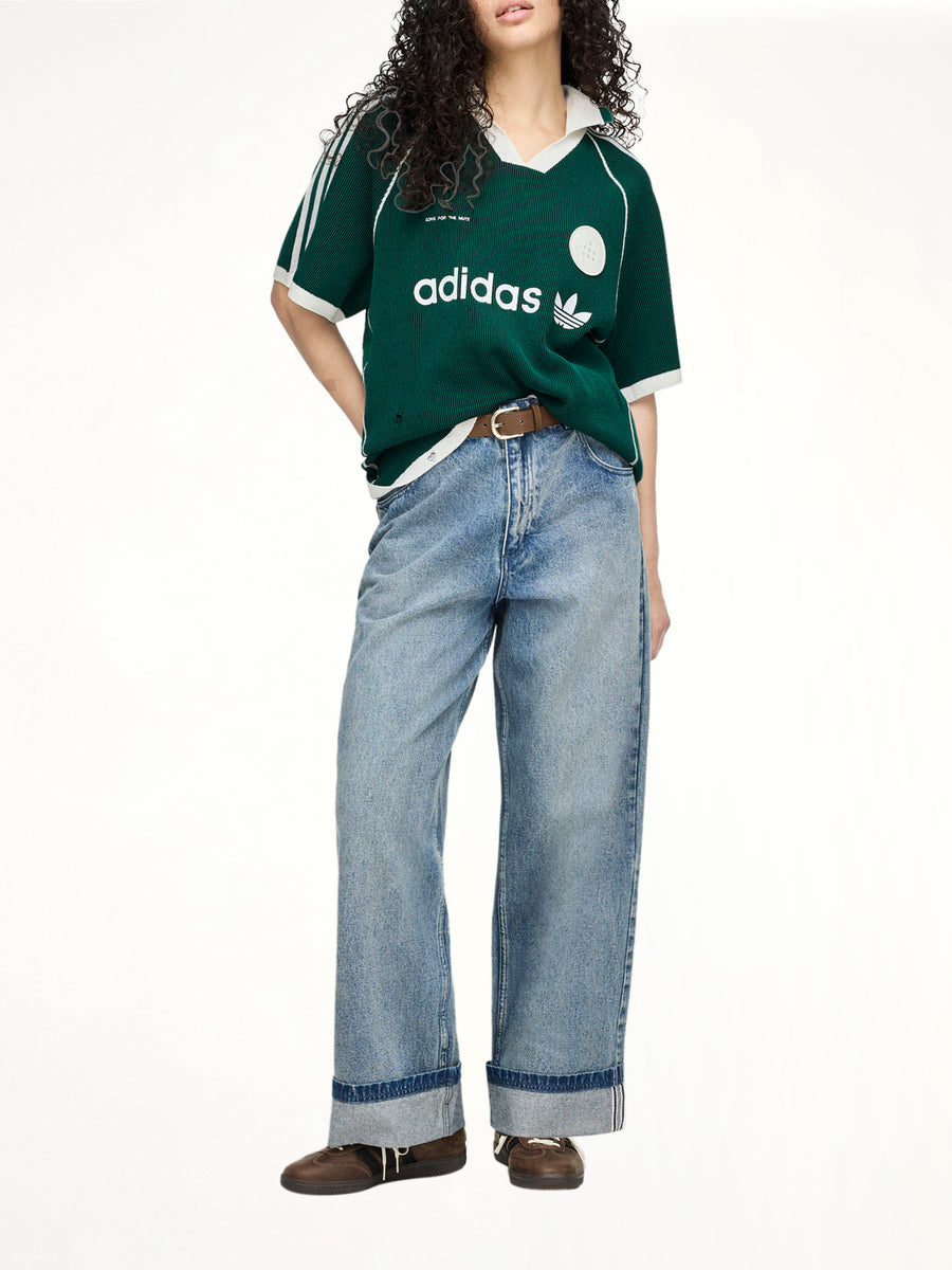Adidas x SFTM Sweat Polo in Collegiate Green