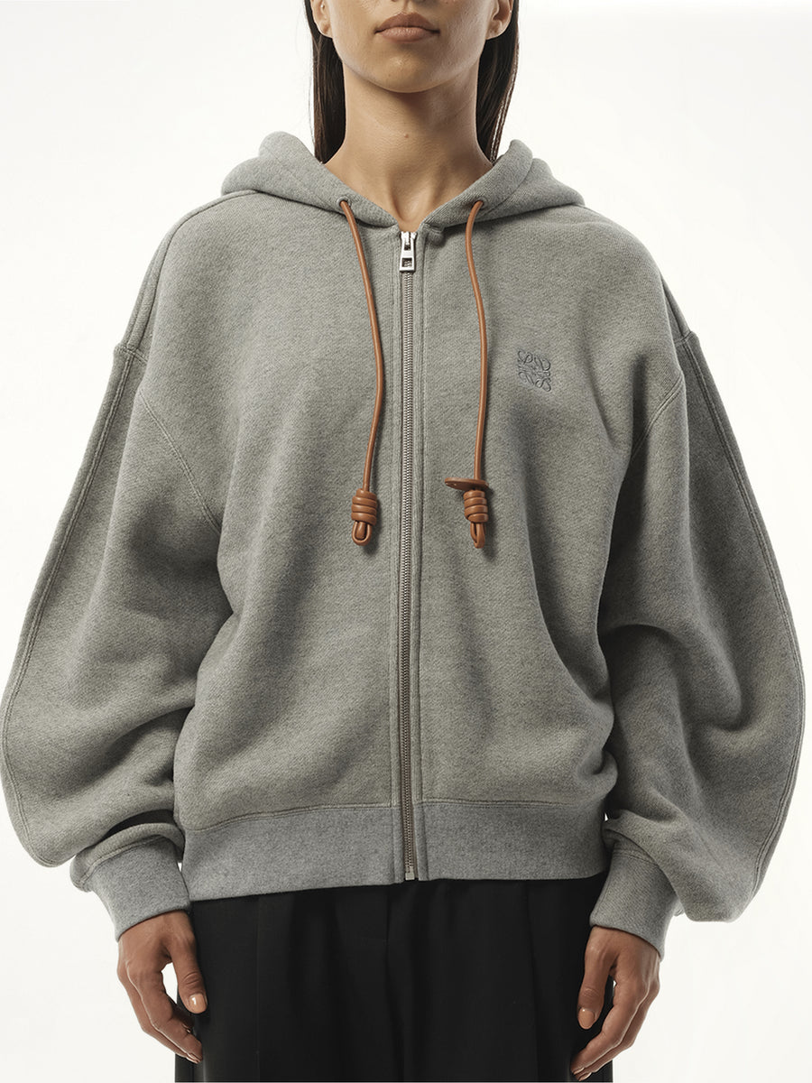 Flamenco Zip Hoodie in Grey Melange