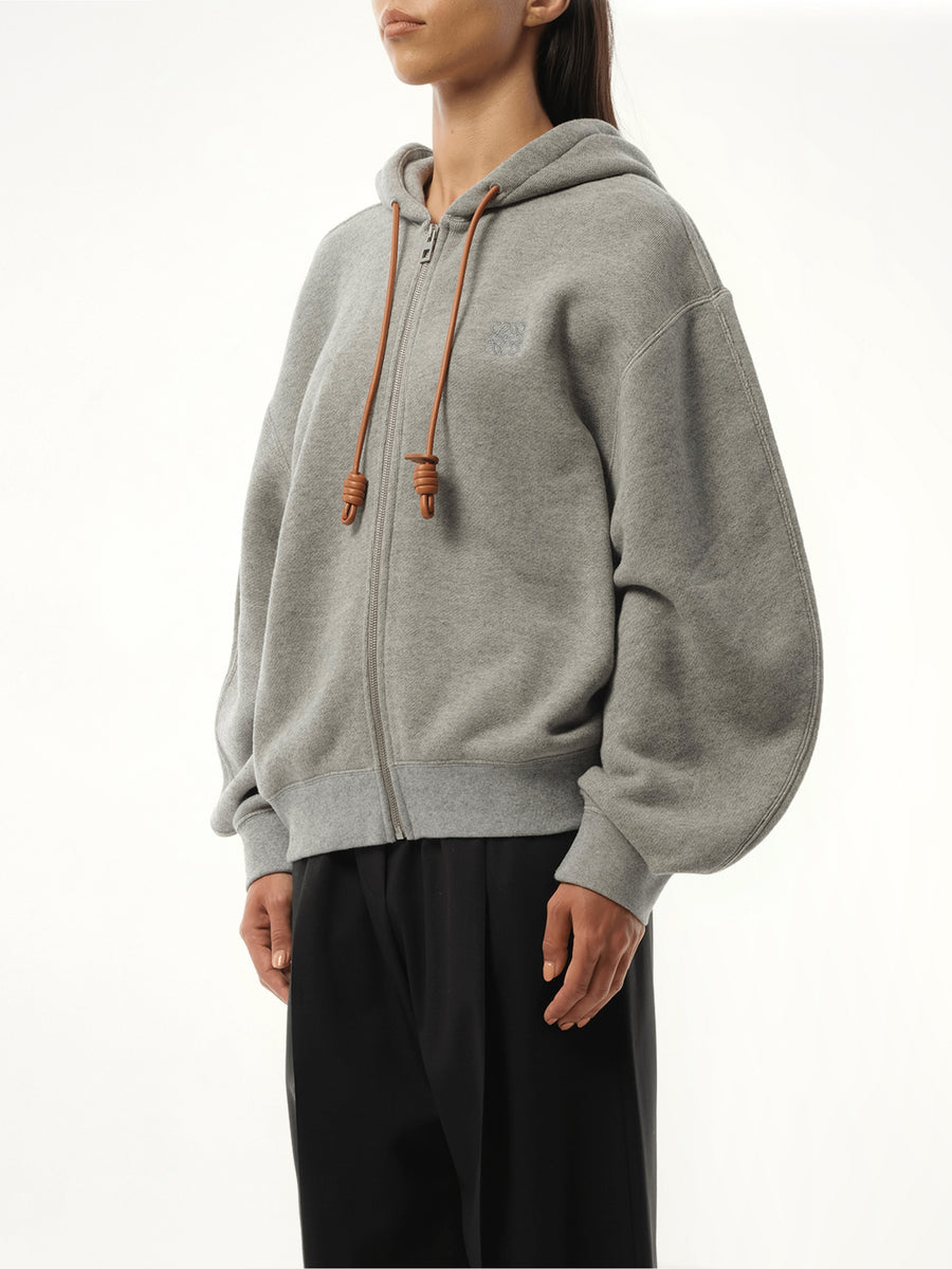 Flamenco Zip Hoodie in Grey Melange