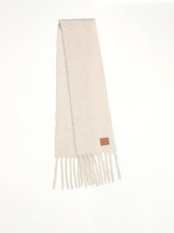 Mohair Blend Scarf in White