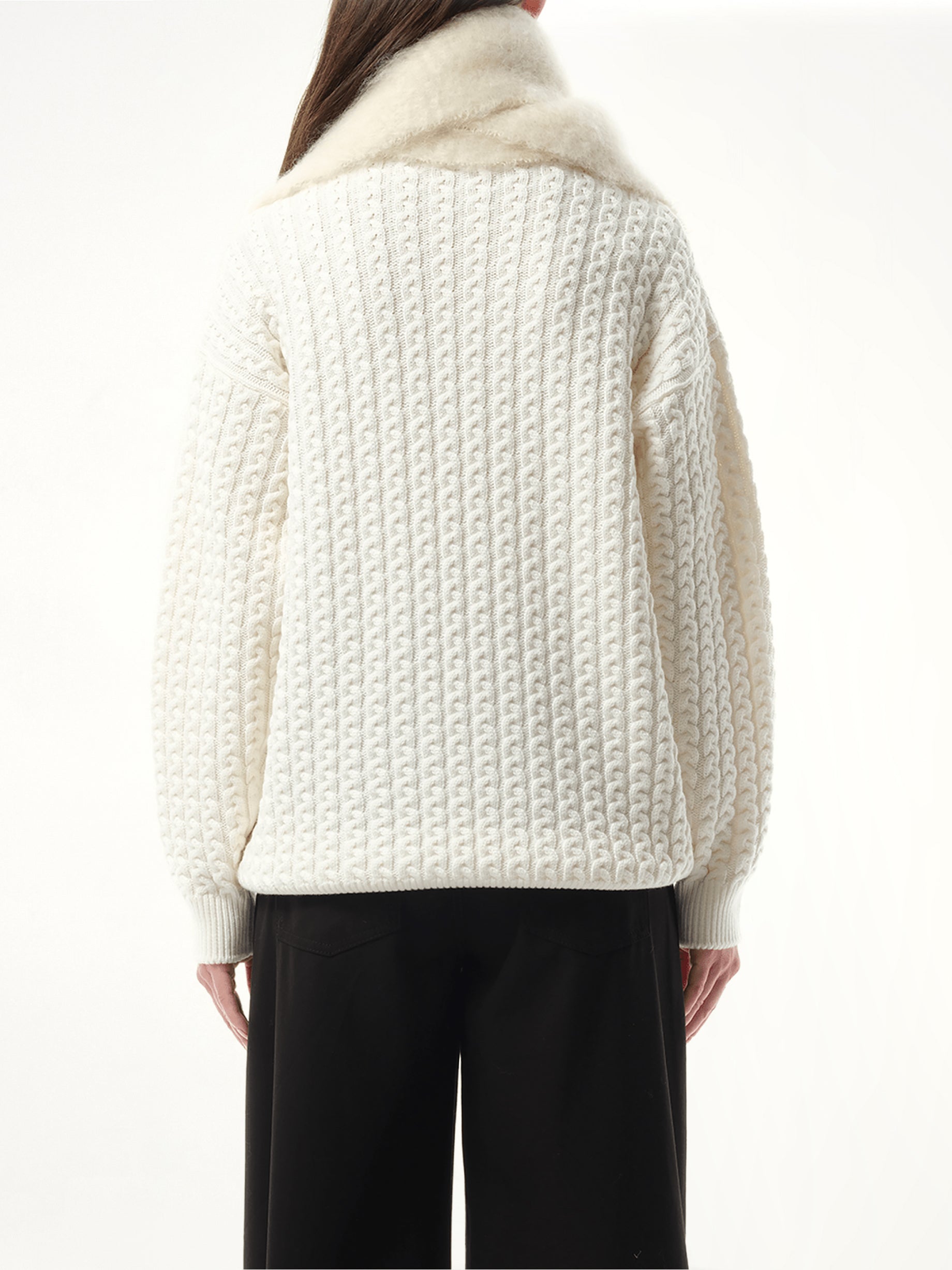 Mohair Blend Scarf in White