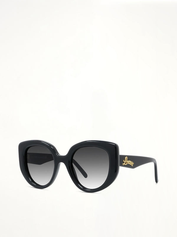 Loewe LW40100I 4901B Butterfly Sunglasses in Acetate Black