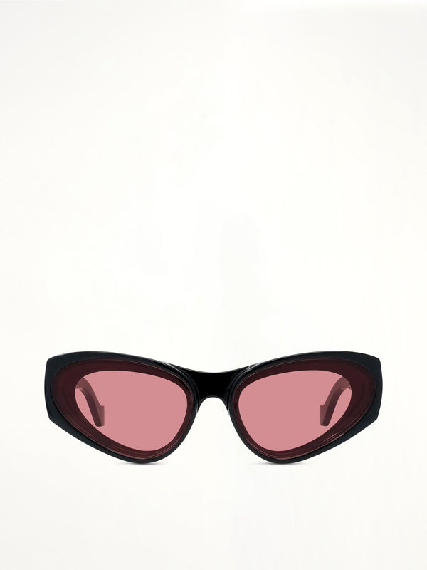 LW40171U INJECTED Sunglasses in Shiny Black/Red