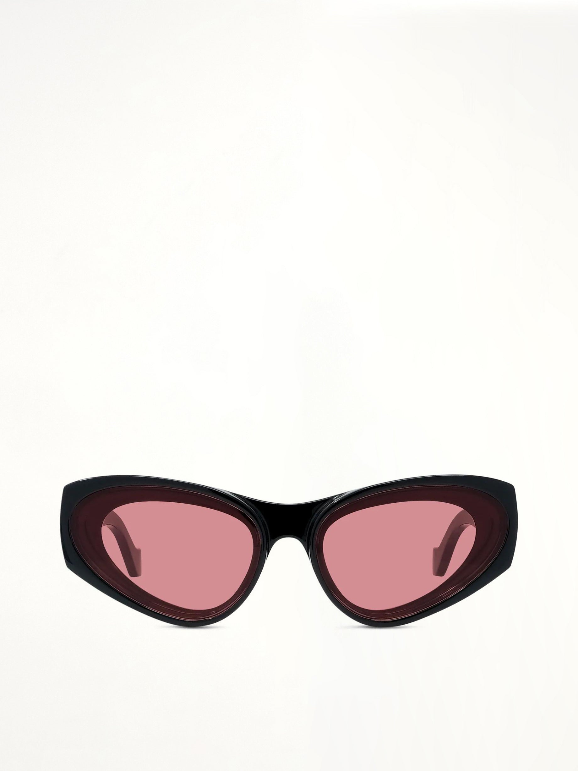 LW40171U INJECTED Sunglasses in Shiny Black/Red