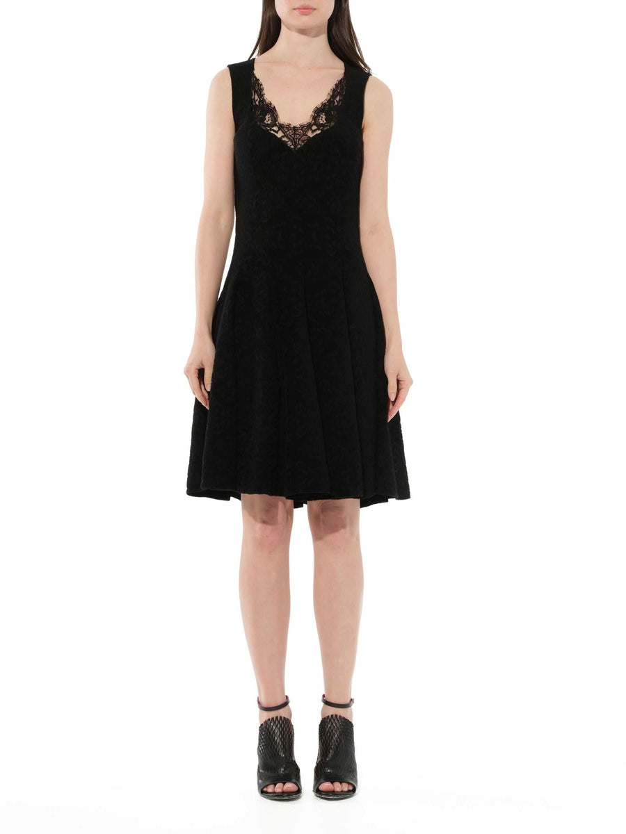 Lace Trim Flared Dress