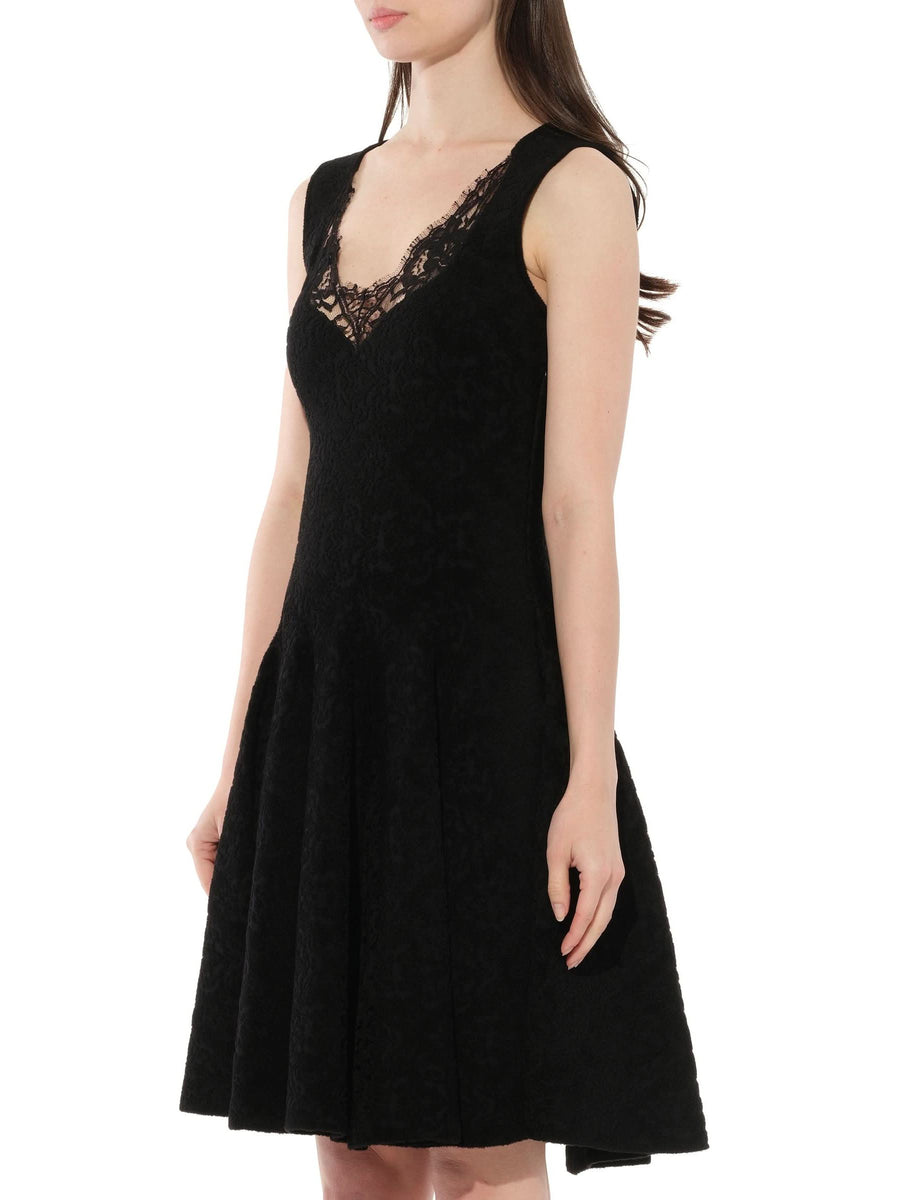 Lace Trim Flared Dress