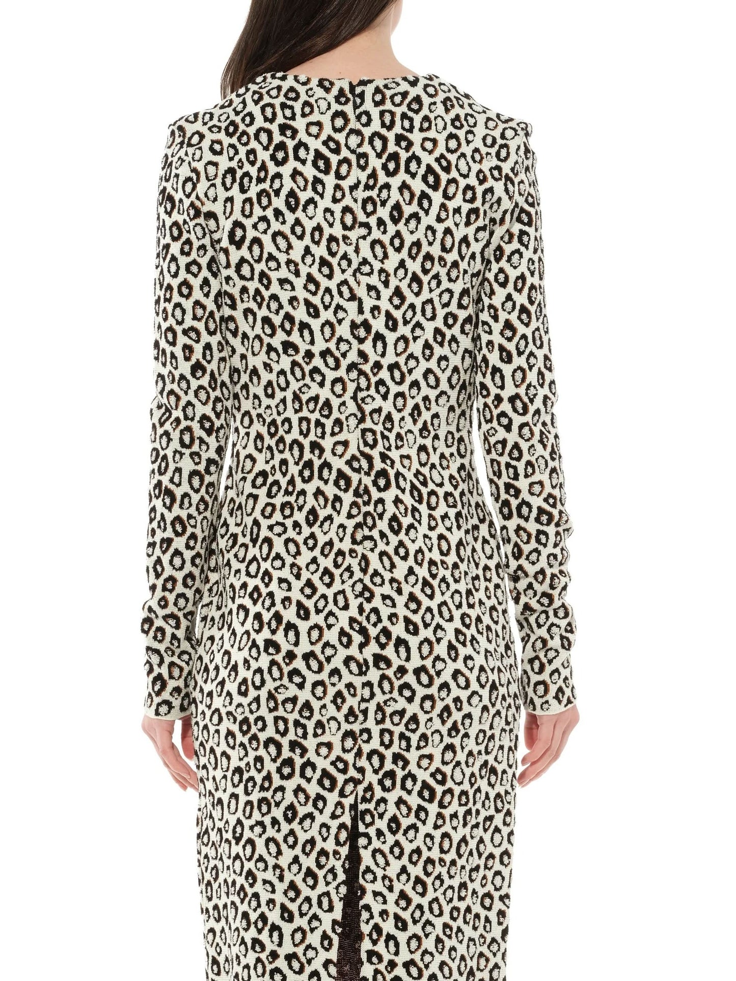 Leopard Jacq Midi Dress in Black