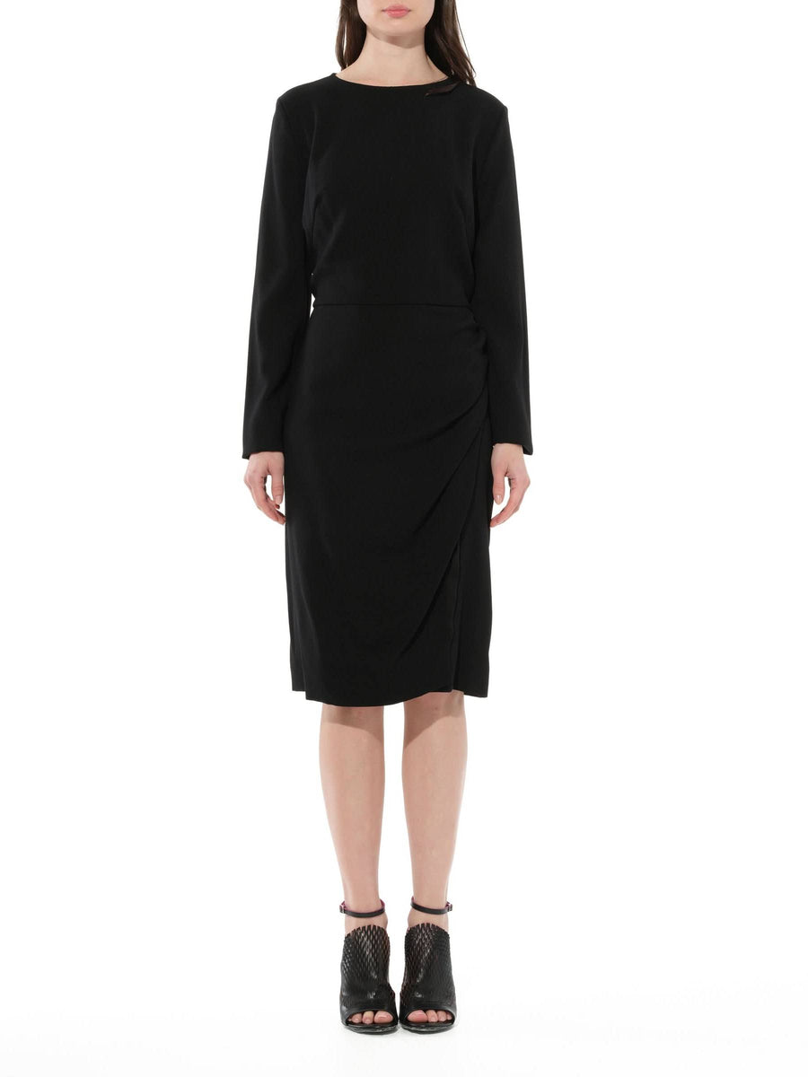 Long Sleeve Short Dress in Black