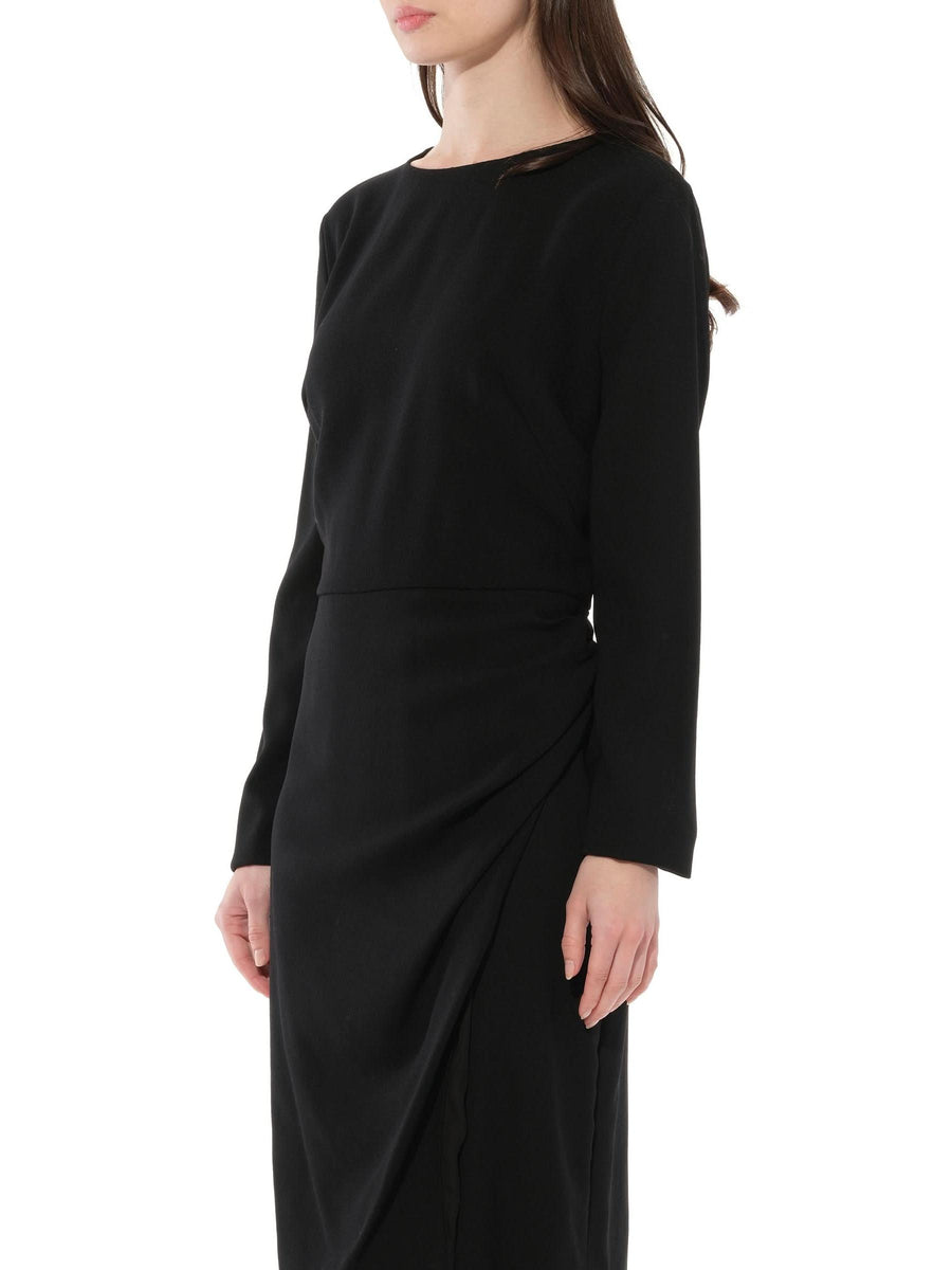 Long Sleeve Short Dress in Black
