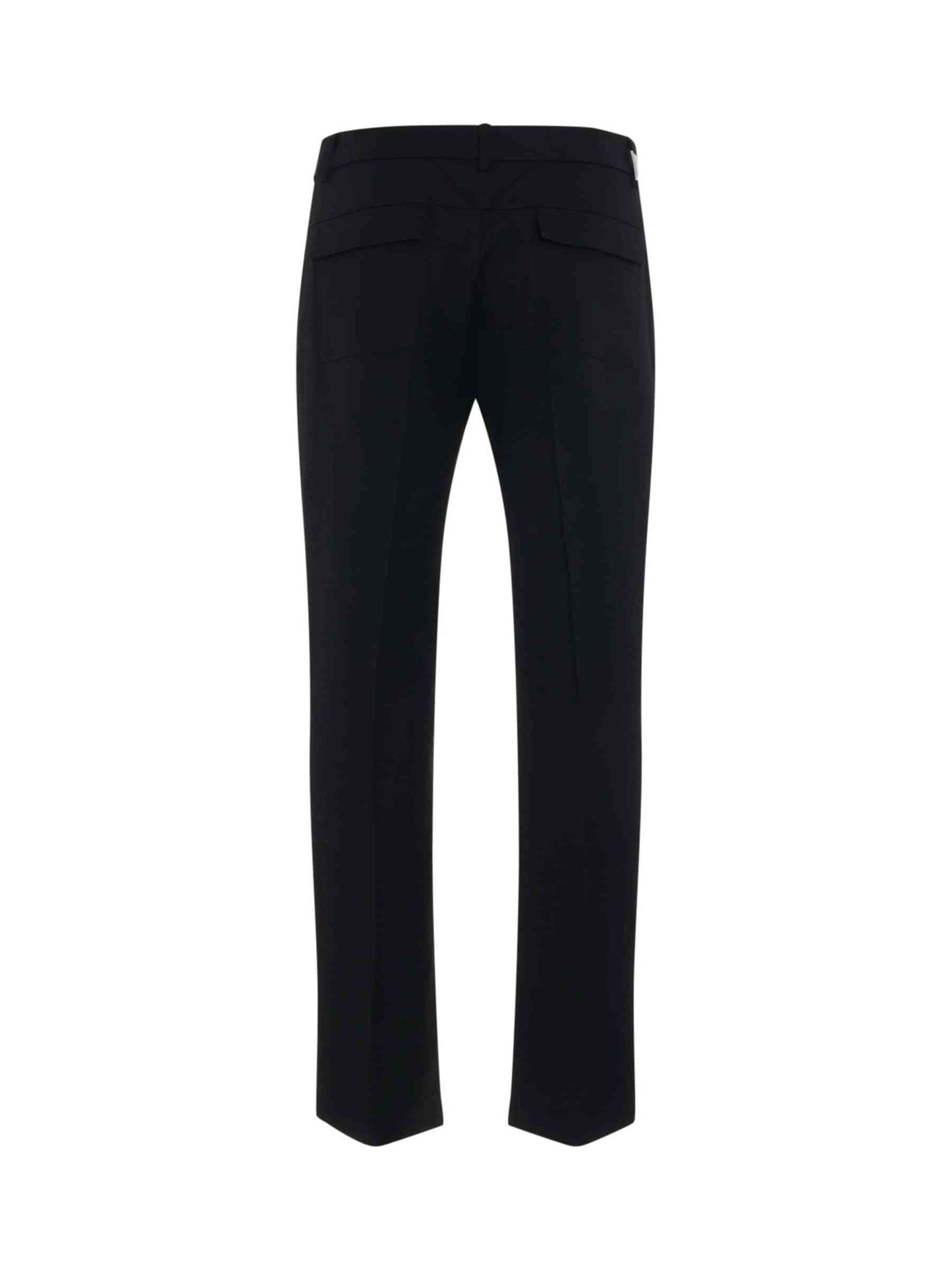 Wool Split Pant with Fixed Waistband in Black