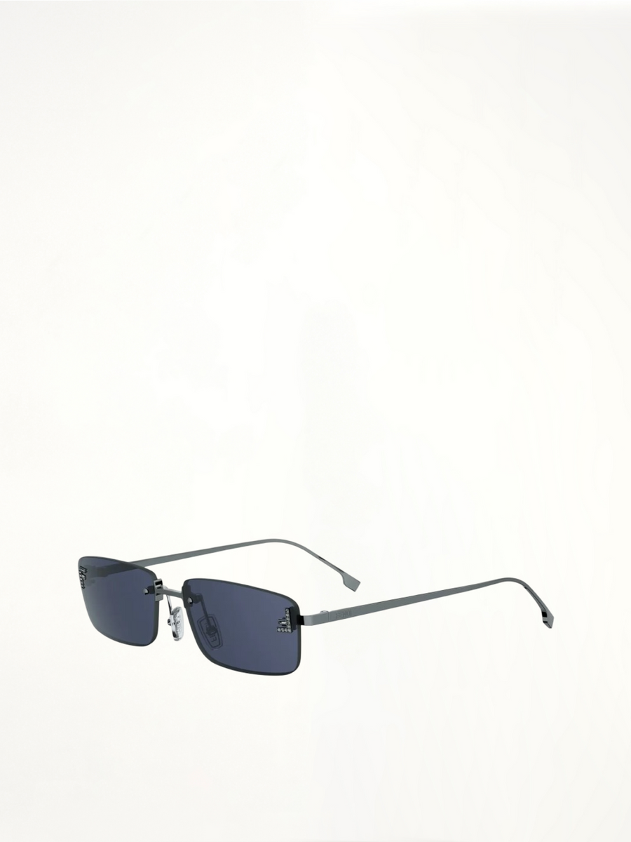 FE4172US METAL SUNGLASSES in Shiny Light Ruthenium/Blue