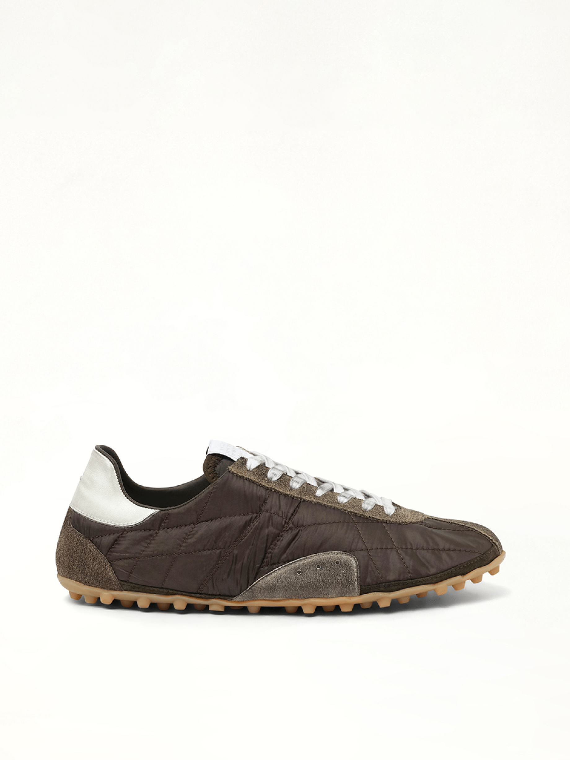 Sprinters Low Sneaker in Dark Green/White/Grey Side View | MAISON MARGIELA