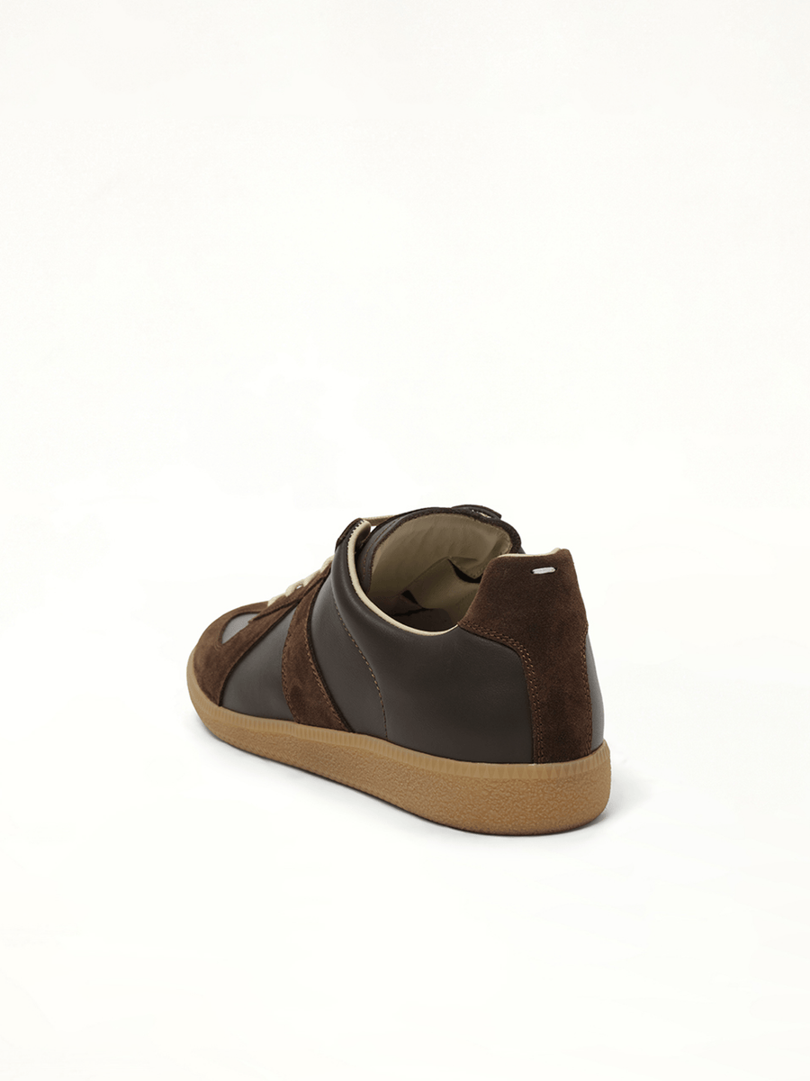 Replica Leather Sneaker in Brown Back View | MAISON MARGIELA