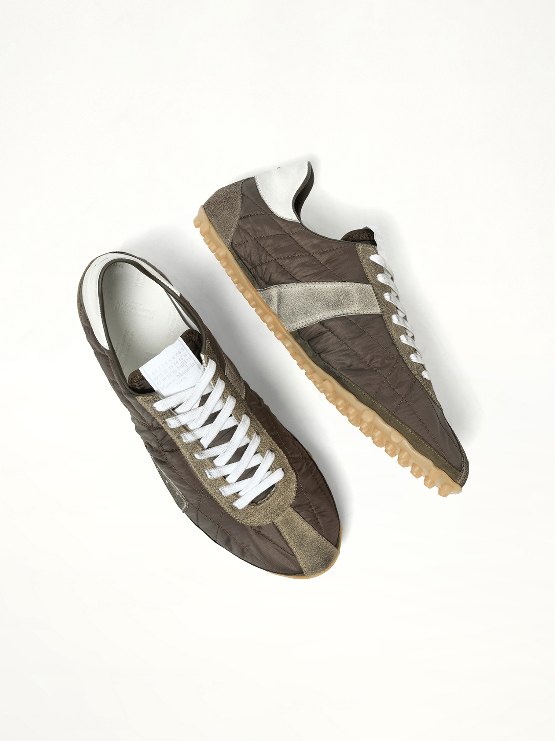 Sprinters Low Sneaker in Dark Green/White/Grey Top View | MAISON MARGIELA
