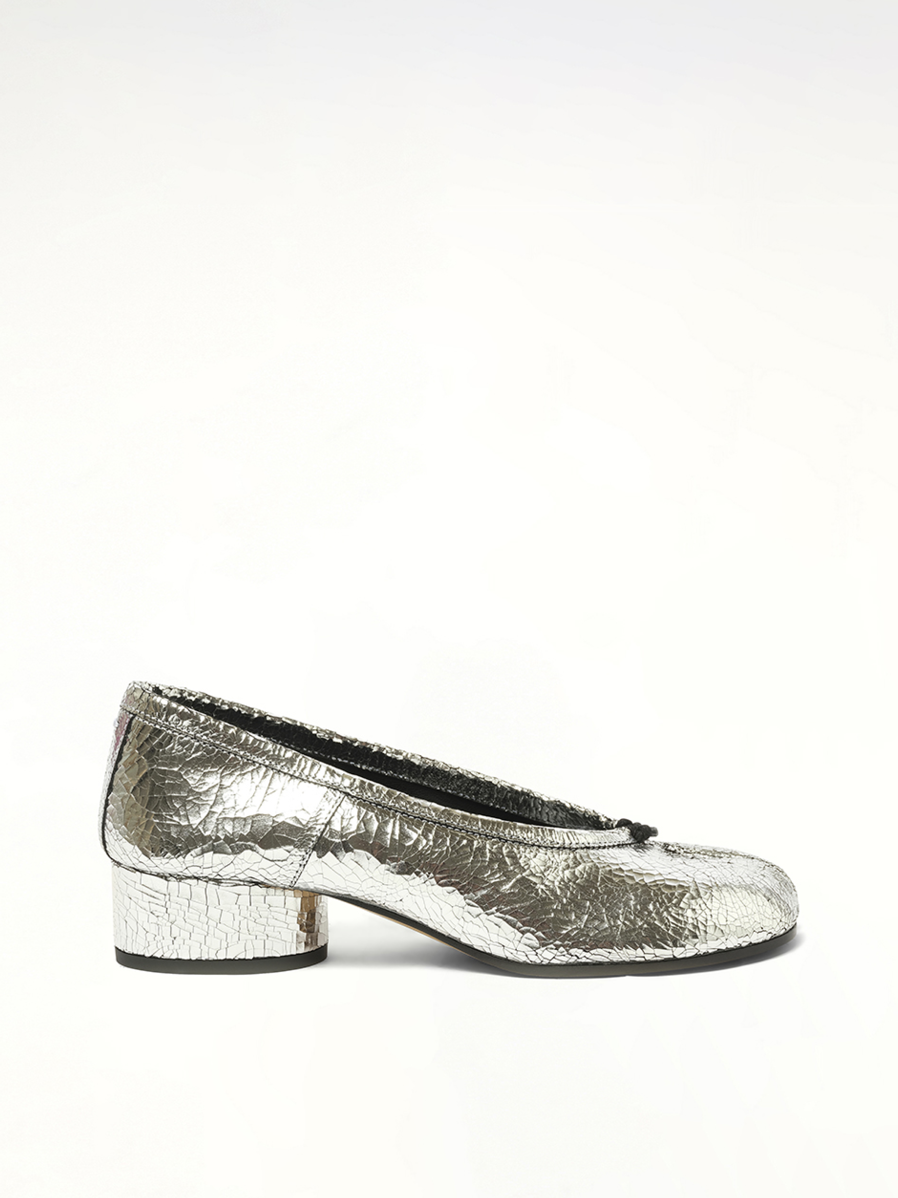 New Tabi Ballerina H30 in Silver Side View | MAISON MARGIELA