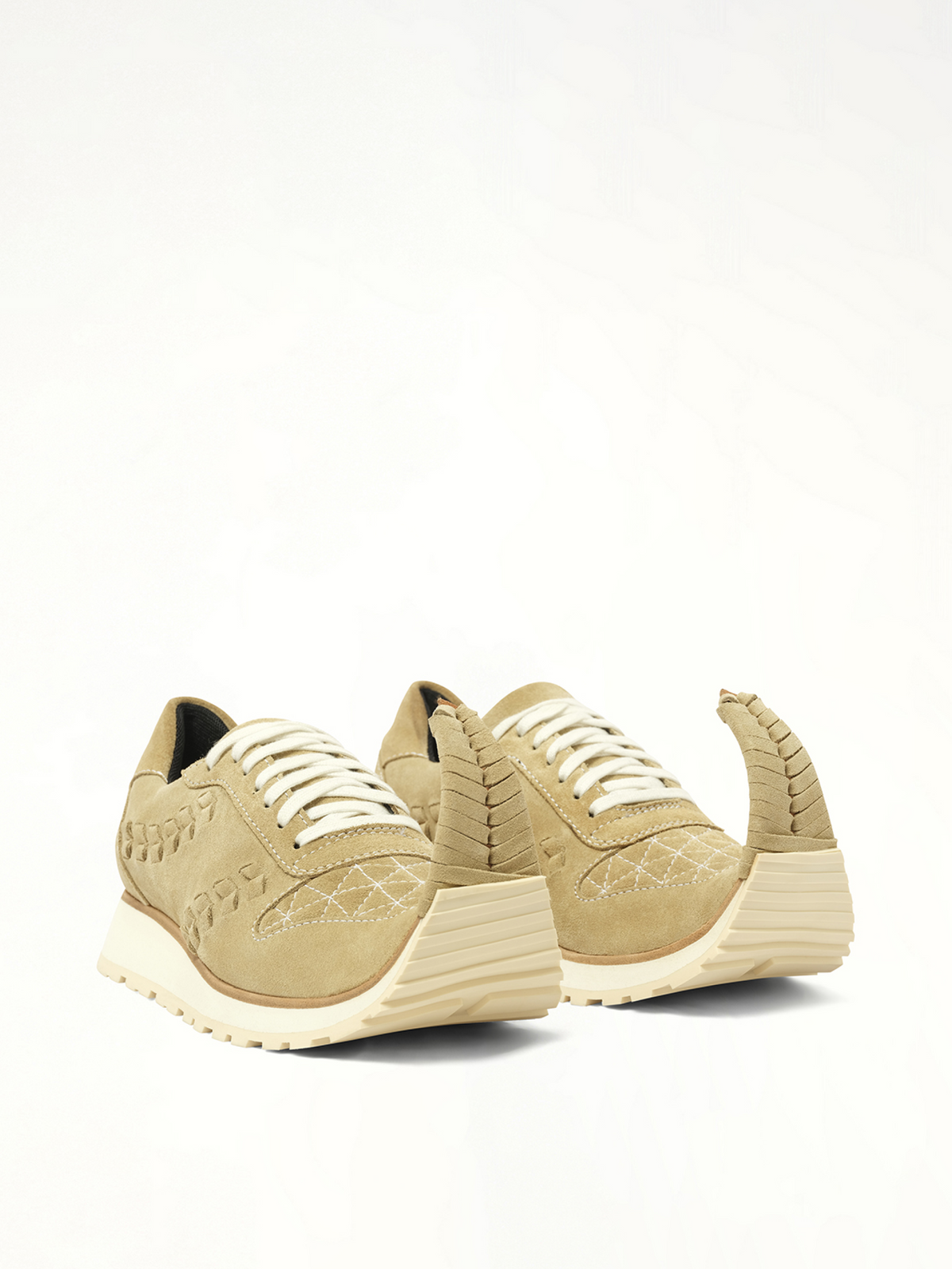 Dinosaur Sneaker Low in Gold Front View | LOEWE