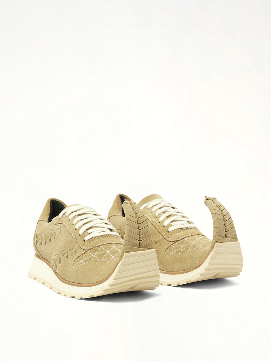 Dinosaur Sneaker Low in Gold Front View | LOEWE