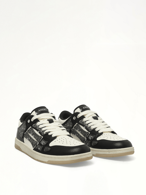 Bandana Skeleton Top Low Sneaker in Black Front View | AMIRI