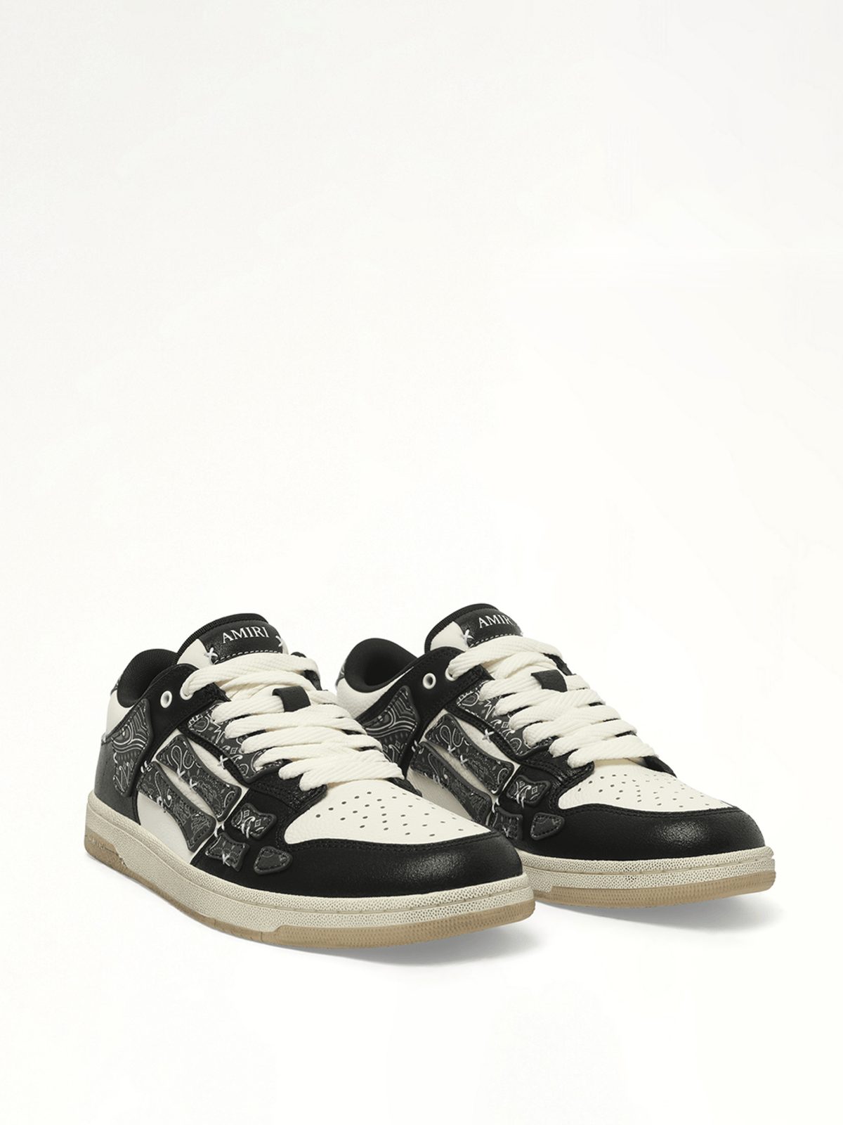 Bandana Skeleton Top Low Sneaker in Black Front View | AMIRI
