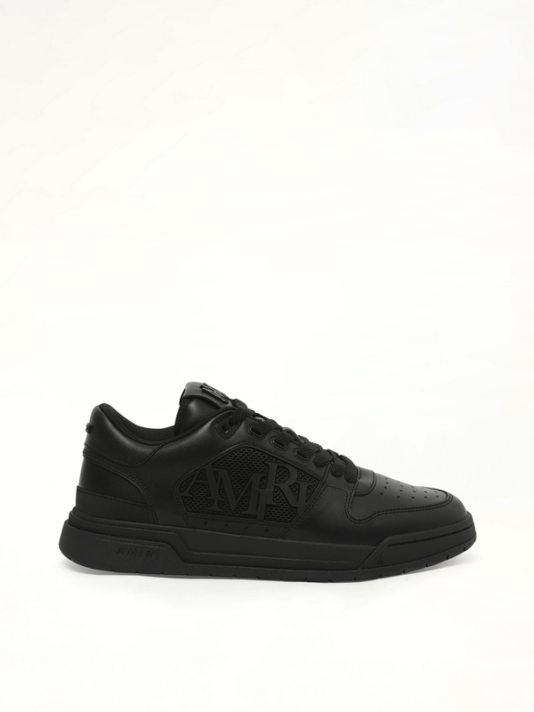 Classic Low Sneaker in Black/Black Side View | AMIRI