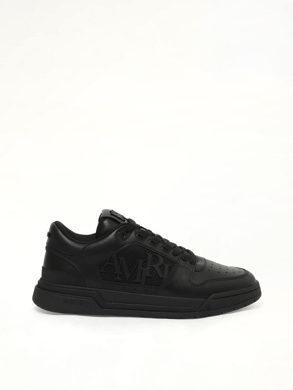 Classic Low Sneaker in Black/Black Side View | AMIRI