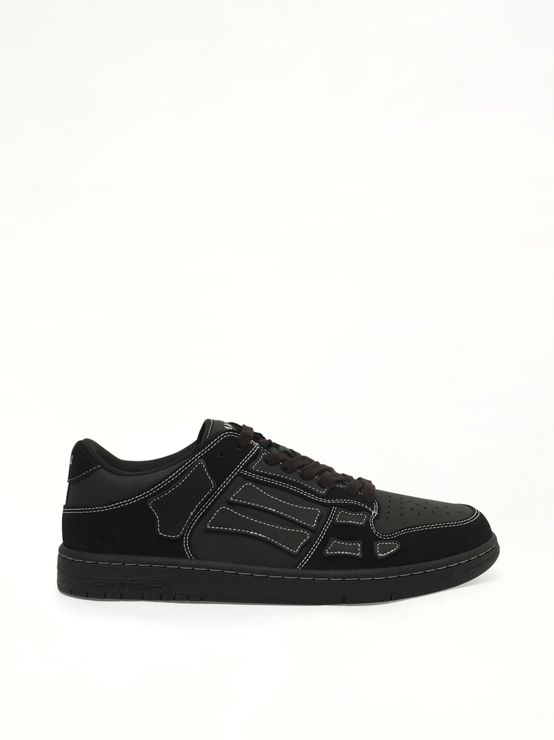 Skeleton Top Low Sneaker in Black Side View | AMIRI