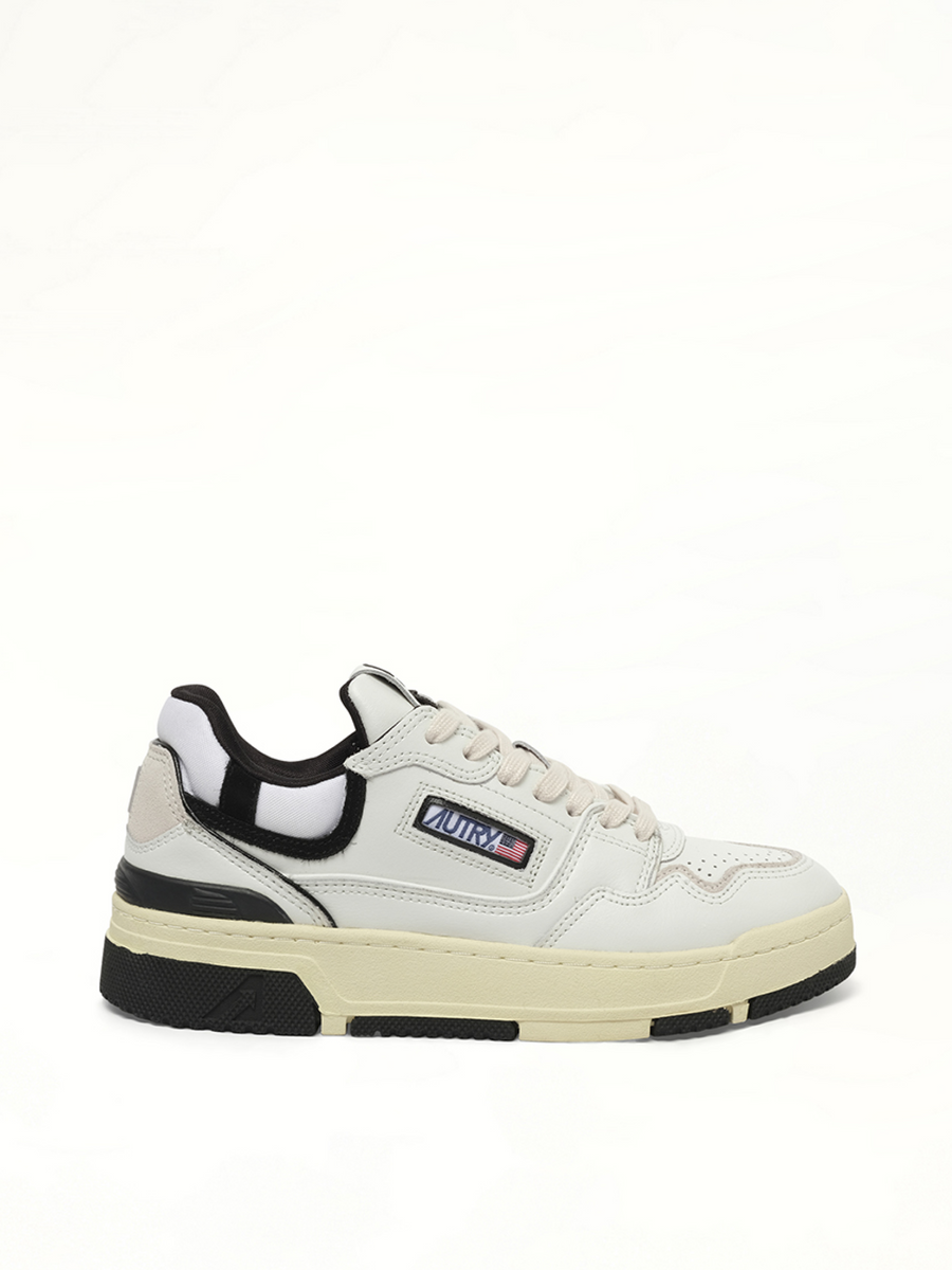 CLC Low Sneakers in White/Black Side View | AUTRY