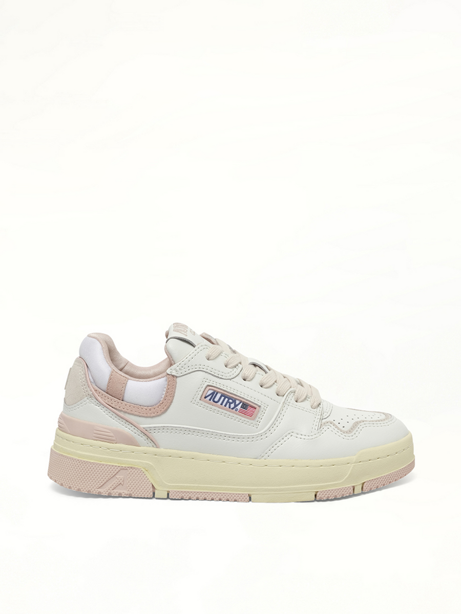 CLC Low Sneakers in White/Powder Side View | AUTRY