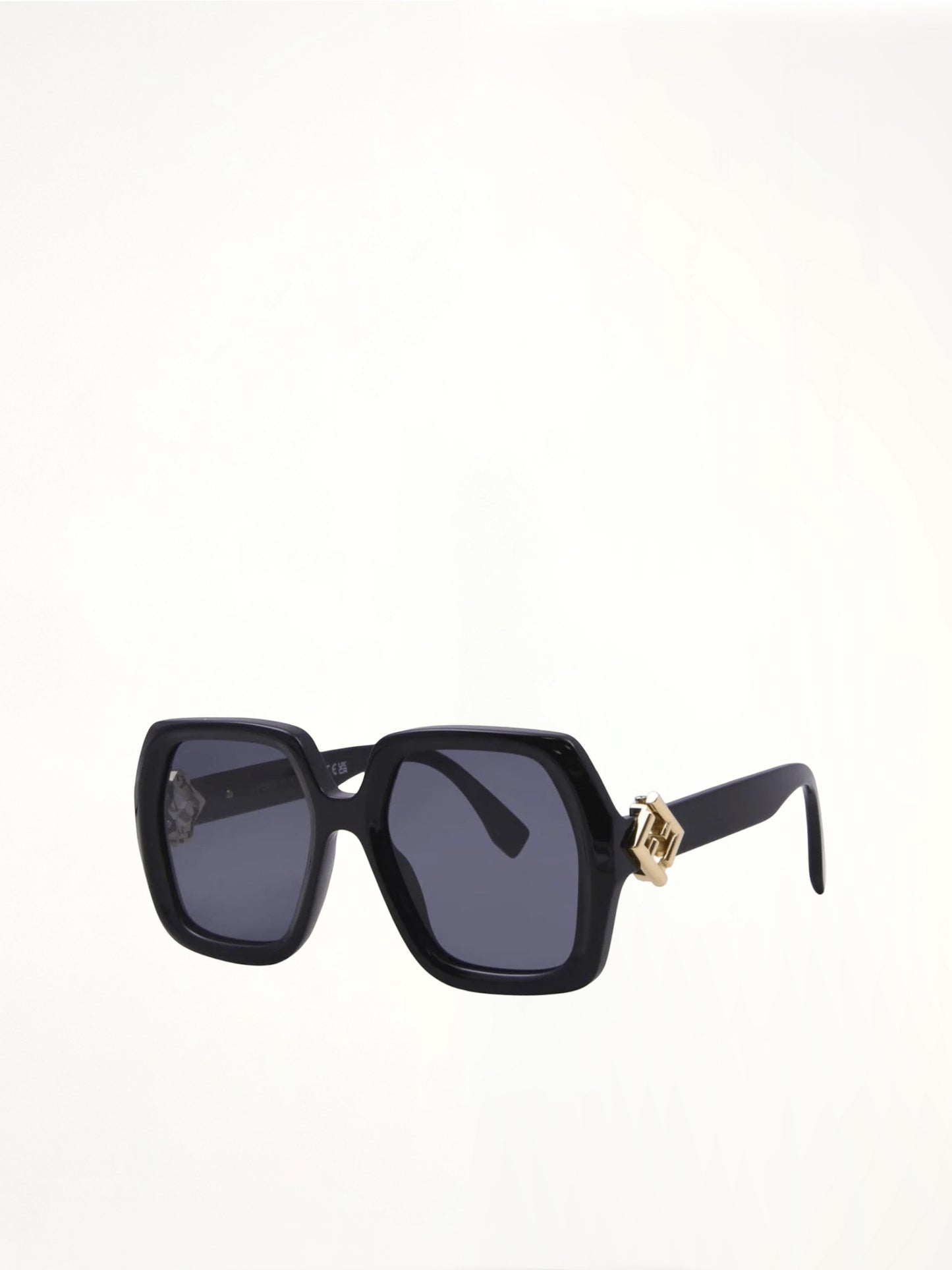 Fendi FE40139F 5401V Acetate Sunglasess in Black/Gold
