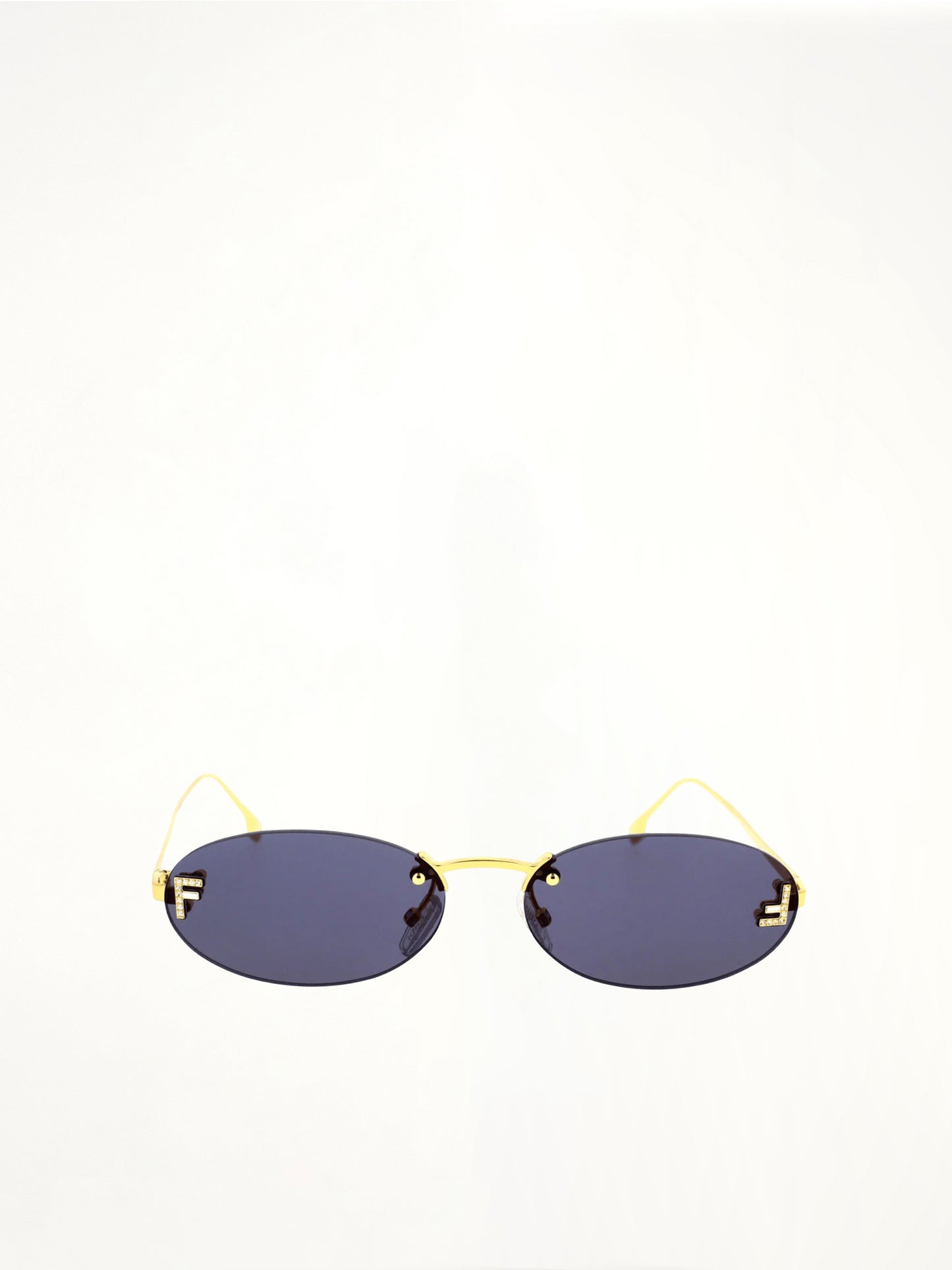 Fendi FE4075US 5430V Metal Sunglasses in Dark Blue/Gold