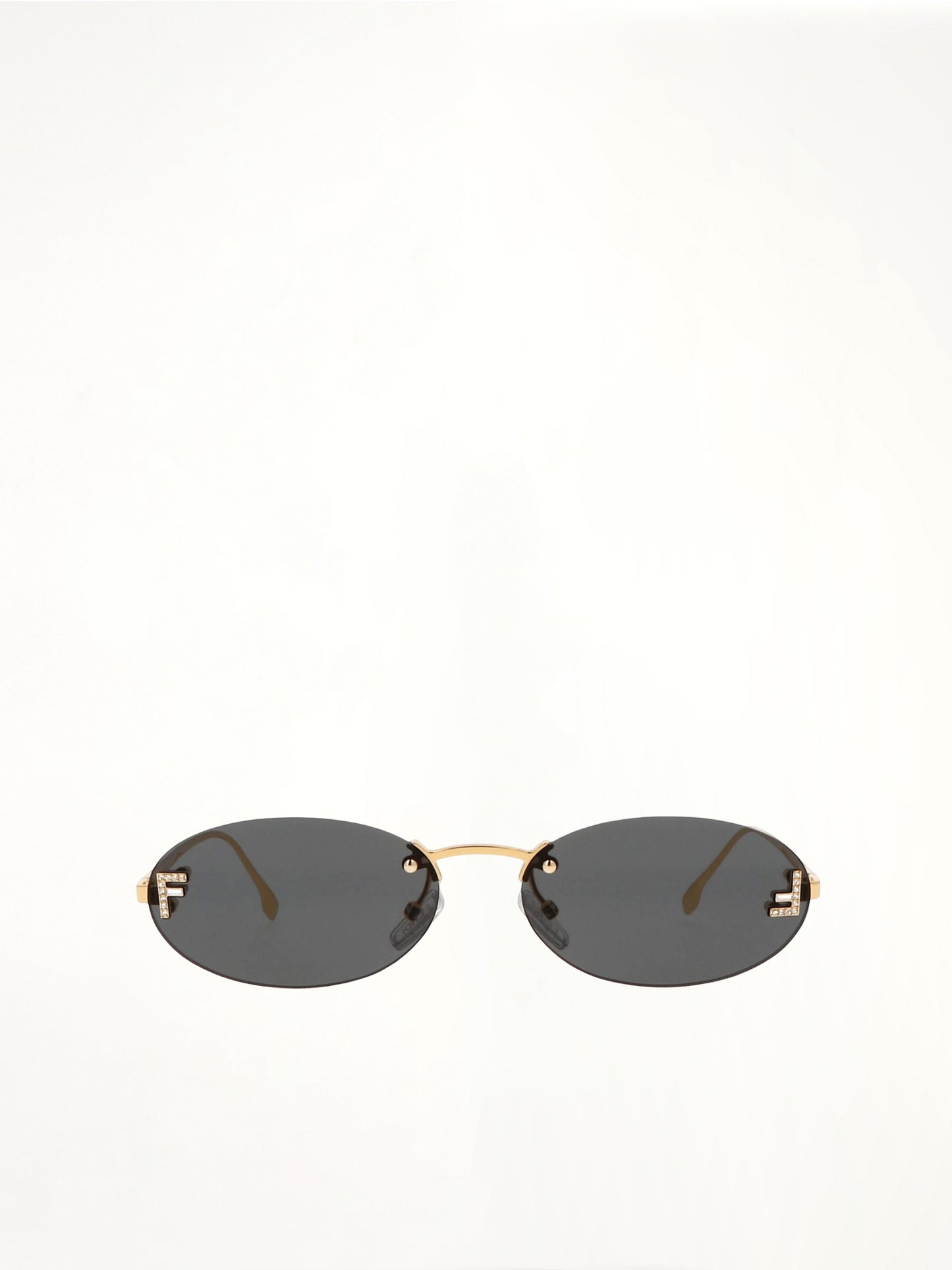 Fendi FE4075US 5430A Metal Sunglasses in Dark Grey/Gold
