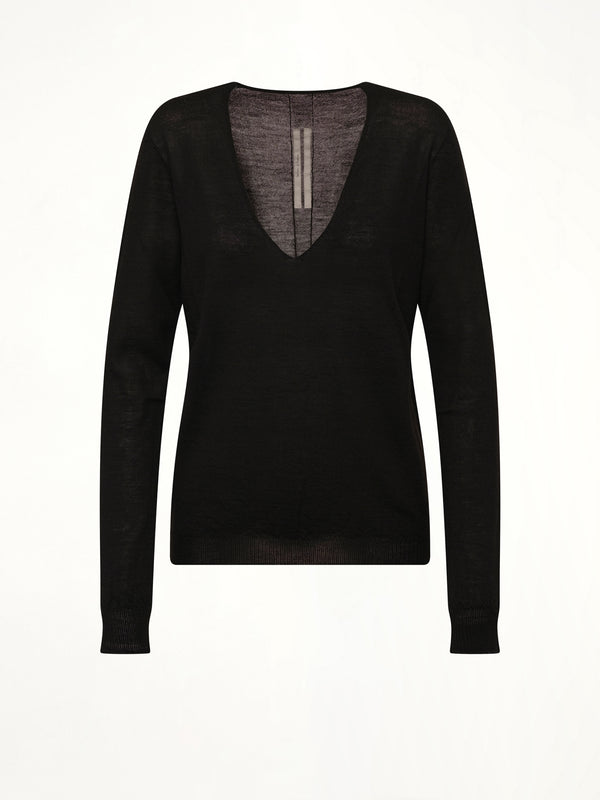 Merino V-Neck Pull in Black