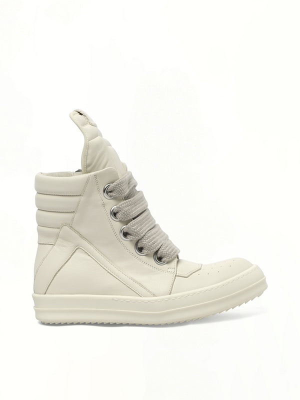 Jumbolace Geobasket in Milk/Milk/Milk Side View | RICK OWENS