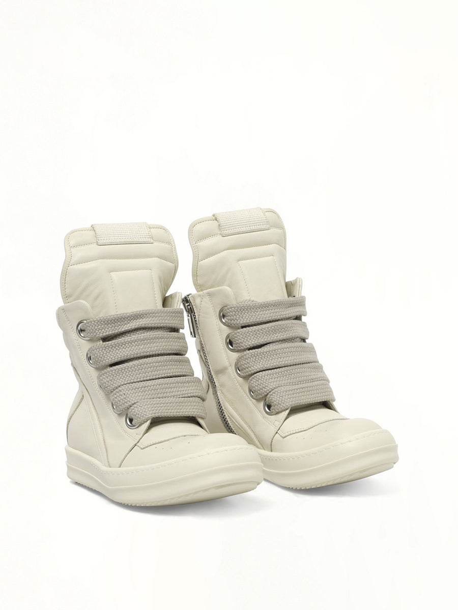 Jumbolace Geobasket in Milk/Milk/Milk Front View | RICK OWENS