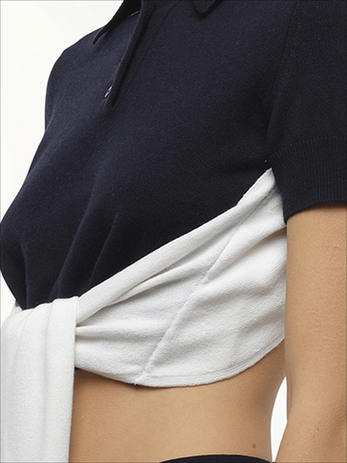 Loewe Polo Sweater in Navy/Ecru