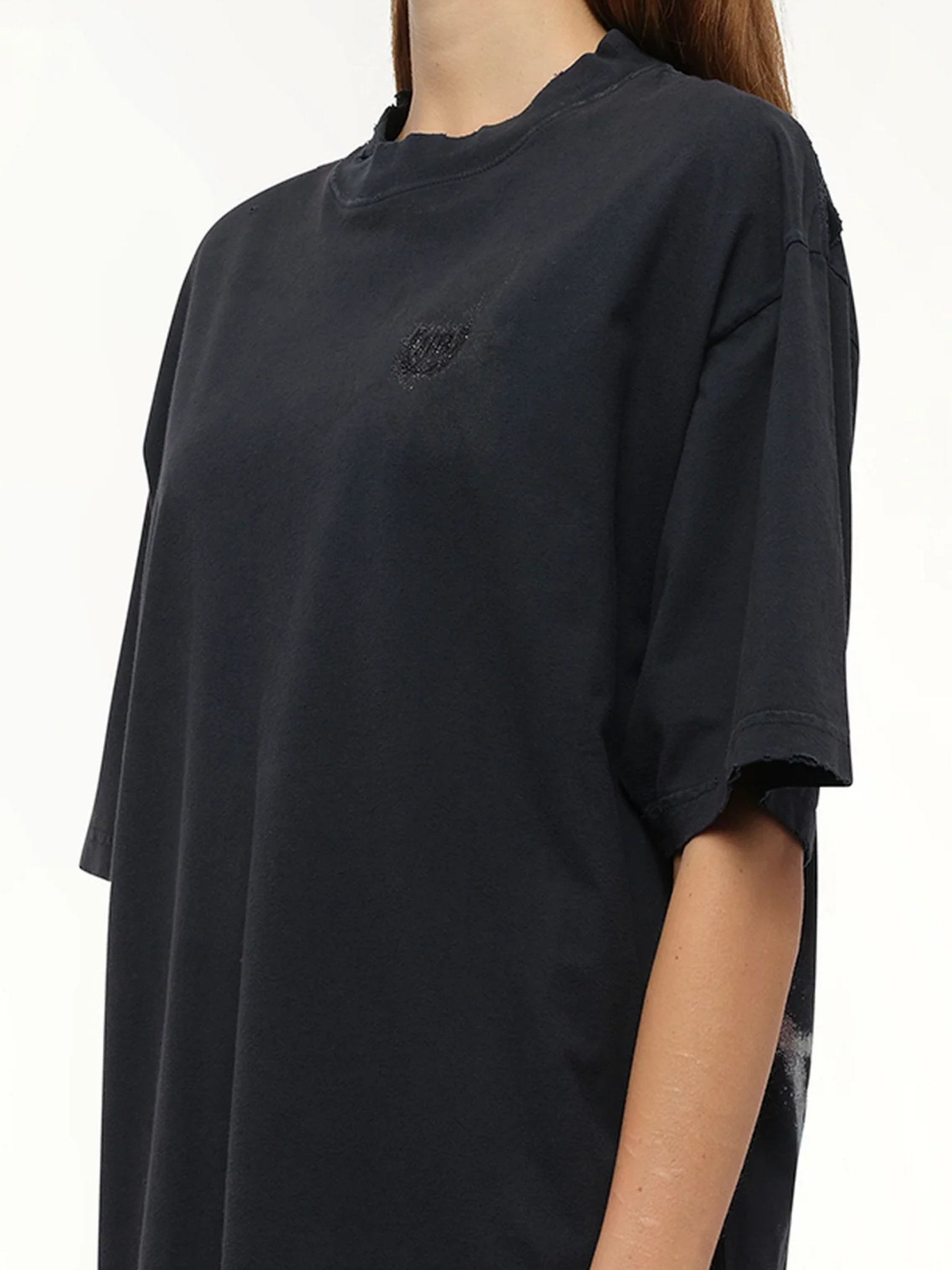 Balenciaga Nail Polish Medium Fit T-Shirt in Faded Washed Black