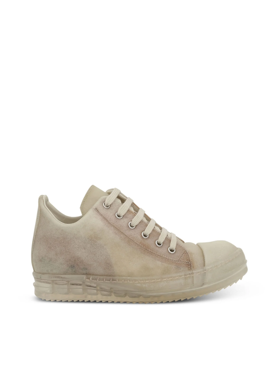 Low Leather Sneakers in Natural Side View | RICK OWENS