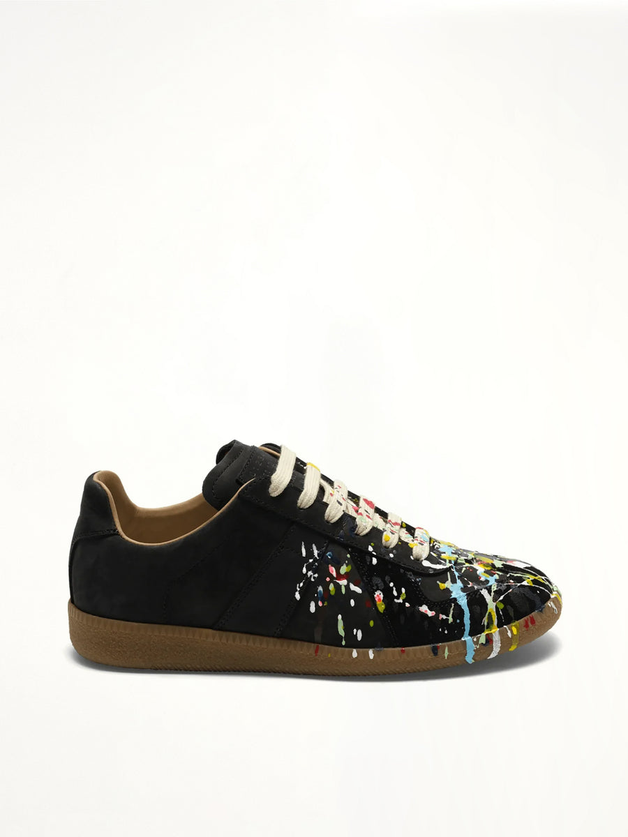 Replica Paint Splatter Sneaker in Black