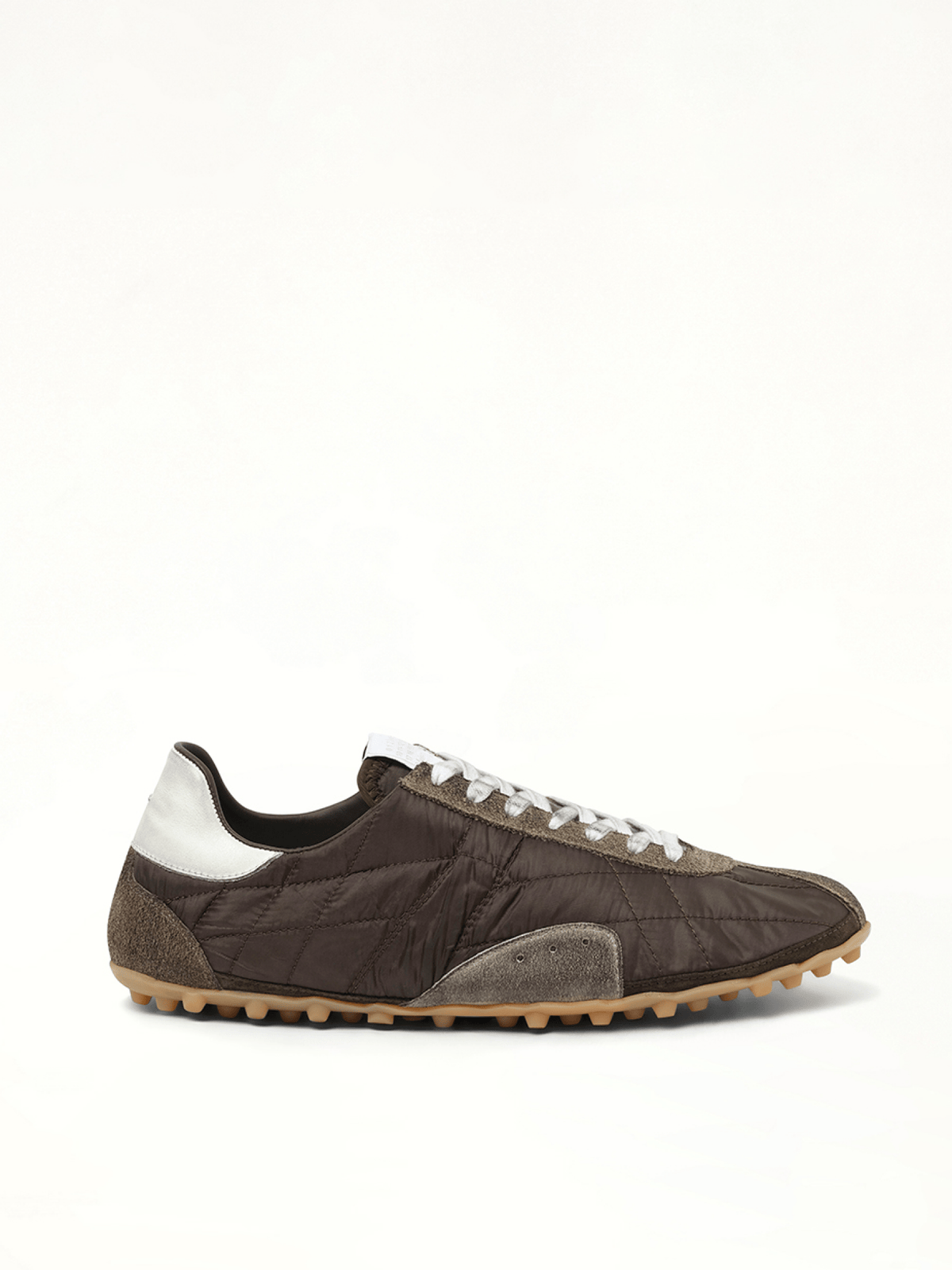 Sprinters Low Sneaker in Dark Green/White/Grey Side View | MAISON MARGIELA