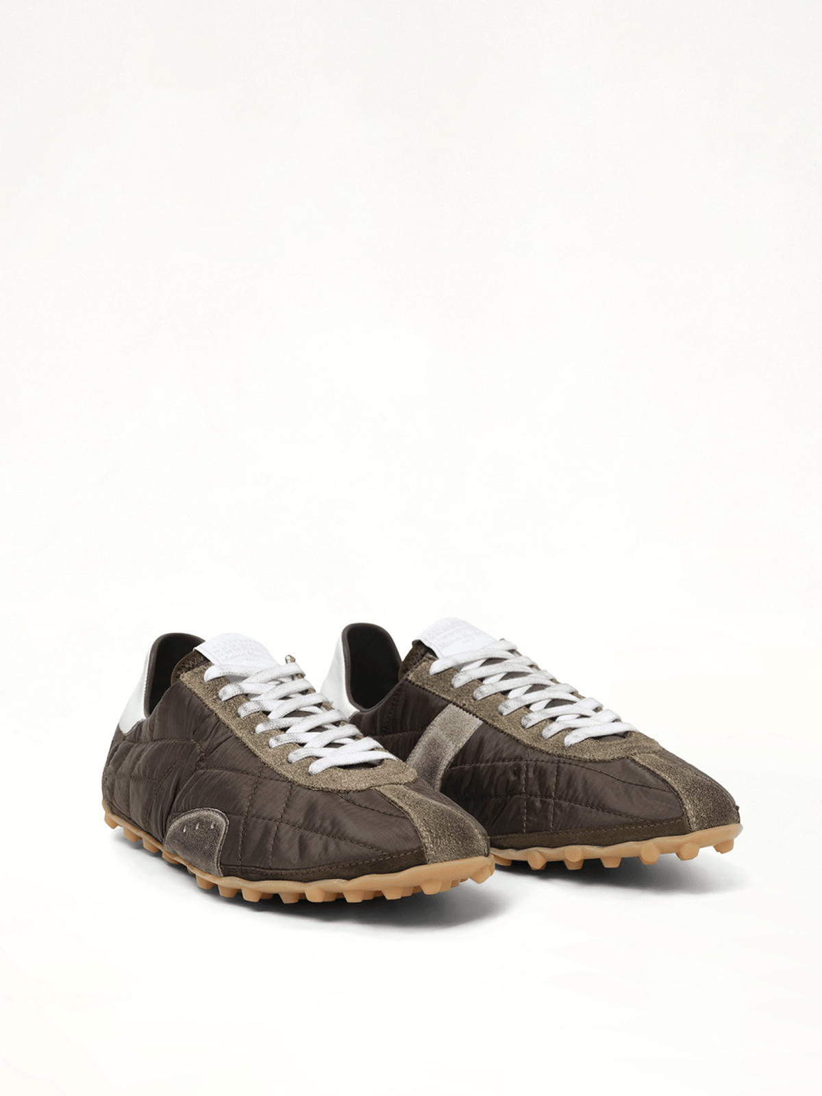 Sprinters Low Sneaker in Dark Green/White/Grey Front View | MAISON MARGIELA