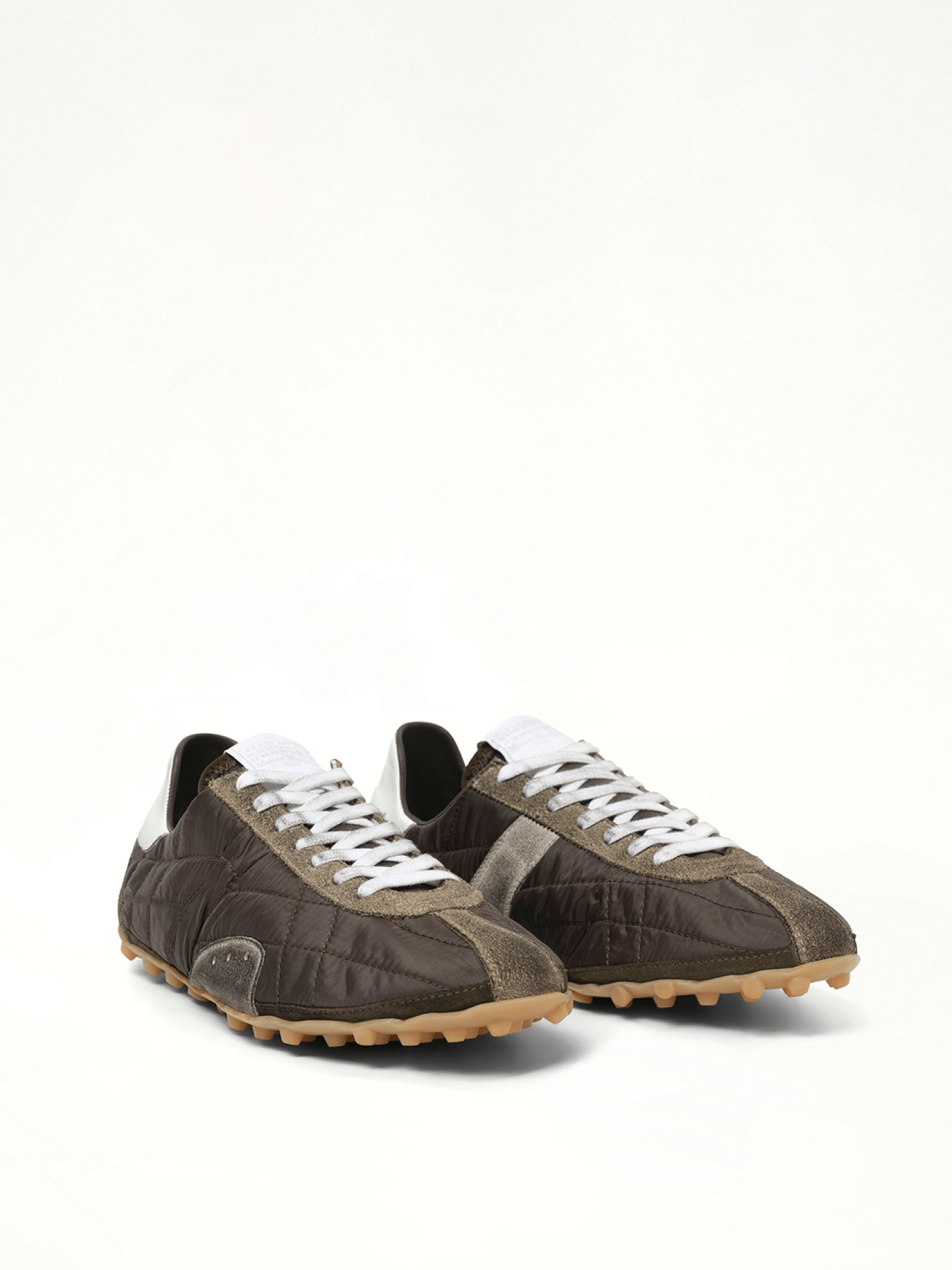 Sprinters Low Sneaker in Dark Green/White/Grey Front View | MAISON MARGIELA
